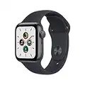 Apple Watch SE (1. Generation) (GPS, 40mm) Smartwatch - Aluminiumgehäuse Space Grau, Sportarmband Mitternacht - Regular. Fitness-und Aktivitätstracker, Herzfrequenzmesser, Wasserschutz