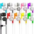 RedSkyPower Paquete de 40 auriculares multicolor con cable para niños, empaquetados individualmente, desechables ideales para estudiantes en bibliotecas de aula, escuelas, venta al por mayor