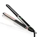 Infrared Hair Straightener, Professional Salon 2 in 1 Straightening Curling Iron with Tourmaline Ceramic Plate for Hair Styling, Hair Straightener and Curler Dual Voltage, Adjustable Temperature (BLACK)