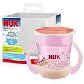 NUK Mini Magic Cup Silikon Trinklernbecher mit Leuchteffekt 6+ Monate 160 ml auslaufsicherer 360°-Trinkrand ergonomische Griffe BPA-frei Hase (pink) 10255666