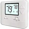 Heagstat Non Programmable Thermostats for Home 1 Heat/ 1 Cool, DIY Instal, C-Wire Not Required.