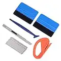 Gomake Vehicle Vinyl Wrap Window Tint Film Tool Kit Include 4 Inch Felt Squeegee, Retractable 9mm Utility Knife and Snap-Off Blades, Zippy Vinyl Cutter and Mini Go Corner Squeegee for Car Wrapping