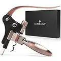 Luxiluxy Rabbit Wine Bottle Opener Corkscrew Gift Set – Heavy Duty Lever Openers Kit with Foil Cutter, Bottles Stopper, Opener Stand and Extra Spiral [This 2021 Model Does Not Break!].