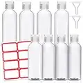 Liftroad Flacon Voyage – 8 Bouteilles 100ml Vides en Plastique Transparent – Kit Voyage Flacons avec 2 Entonnoirs & 8 étiquettes autocollantes pour Bagages à Main, Liquides, Cosmétiques