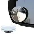 JIAHAO Blind Spot Mirror, 2" Round HD Glass Frameless Convex Rear View Mirror with wide angle Adjustable Stick for Cars SUV and Trucks, Pack of 2