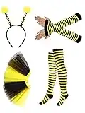 Taicols 4 Pieces Bee Costume Kit for Christmas Halloween Dress Cosplay Party Halloween Costumes for Women Adult