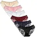 HOKEMP Damen Panties Unterhosen mit Spitze Slips Hipster Unterwäsche Höschen 6er Pack