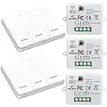 DieseRC Wireless Light Switch 86 Wall Panel RF Safety Switch and 10 Amp Relay receiver controller, No Wiring Easy Install, for Lights up to 1500W