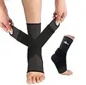 JUPITER Foot Sleeve (Pair) with Compression Wrap, Ankle Brace For Arch, Ankle Support, Football, Basketball, Volleyball, Running, For Sprained Foot, Tendonitis, Plantar Fasciitis…