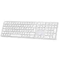 OMOTON Teclado Inalambrico para Mac OS (Macbook, Mac Mini, iMac, Mac Pro), Teclado Recargable, Teclado Bluetooth para Mac, 3 Bluetooths