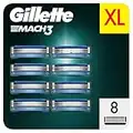 Gillette Mach3 Recharges De Lames De Rasoir Pour Homme, À 3 Lames, 8 Recharges De Lames, Lames Plus Résistantes Que L’Acier