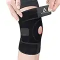 Anoopsyche Tutore Ginocchio con Stabilizzatori Laterali Traspirante e Confortevole per Sport Recupero Post Operatorio,Tre Strisce di Cinghie Magiche Regolabili,Ginocchiera Rotula Guarnizione Neoprene