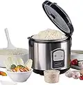 JUNG PerfectCook Edelstahl Reiskocher Reisgarer klein, 3in1 Gerät - Reiskocher Risottokocher Gemüsegarer, Multikocher 1,2L, Risotto Topf, Dämpfeinsatz, Reistopf für alle Reisarten