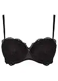 Ann Summers Sexy Lace Planet Balcony Bra for Women with Underwire Padded Cups and Charm Detail - Push up Bra - Removable Pads - Every Day Bra - Black 38FF