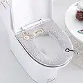 2Pcs Toilet Seats,Soft Home Toilet Seat Cushion with Hanging Loop Bathroom Soft and Warm Washable Toilet seat Cover Pads