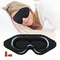 Masque pour les yeux, masque de sommeil 3D amélioré 100% obscurité avec cavités oculaires encastrées de 13 mm, confortable et respirant pour femmes, hommes, enfants, voyages