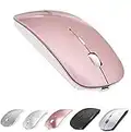 ZERU Bluetooth Mouse Rechargeable Wireless Mouse for MacBook Pro,Bluetooth Wireless Mouse for Laptop PC Computer (Rose Gold)