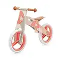 Kinderkraft Bicicletta in Legno RUNNER, Bici senza Pedali, Sella Regolabile, Blocco dello Sterzo, Fino 35 Kg, 28 Centimetri, Corallo