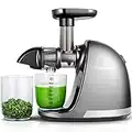 Masticating Juicer Machines, AMZCHEF Slow Cold Press Juicer with Reverse Function, High Juice Yield, Easy Clean with Brush,Recipes for High Nutrient Fruits and Vegetables, Gray(Updated)