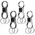 4 PCS Stainless Steel Key Chain, AFUNTA Key Ring Heavy Duty Detachable Car Key Chain with 8 PCS Key Ring, for Men and Women