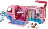 Barbie Camper Dei Sogni, Playset da Campeggio con Piscina, Spazio Gioco Aperto con Pulsante, Largo 60 cm, Regalo per Bambini 3 + Anni, Esclusivo Amazon