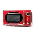 Nostalgia Retro Compact Countertop Microwave Oven, 0.7 Cu. Ft. 700-Watts with LED Digital Display, Child Lock, Easy Clean Interior, Red