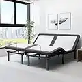 Split King Adjustable Bed Frame with Massage, Anti-Snore, Zero Gravity, Dual USB Charging Station, Under Bed Nightlight, Wireless Remote Head and Foot Incline and No Tools Required Assembly