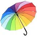 iX-brella Long parapluie de qualité 16 parties résistant aux tempêtes 1 m de diamètre Arc-en-ciel