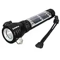 Spurtar Linterna LED Recargable Alta Potencia, Linterna LED 500LM, Tactica Linterna Militar Policial, Mini Torche 7 Modos, Aluminio, Anti-caída, Impermeable IPX4, USB Recargable & Solar Powered