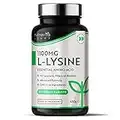 L-Lysine 1100mg High Strength - 240 Vegan & Gluten Free Tablets (8 Month Supply) - Cold Sore Treatment, Essential Amino Acid Supplement - Normal Growth and Muscle Turnover - Made in The UK - Nutravita