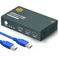 USB3.0 KVM Switch HDMI 2 Port 4K@60Hz, USB3.0, KVM Switch 2 PC 1 Monitor, GREATHTEK HDMI2.0, HDCP2.2, KVM-Switches Button Switch, mit 2 USB3.0 und 2 HDMI Kabeln