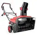 ECOMAX 19.5 Inch 15 AMP Corded Electric Snow Blower, with Double LED Lights, Overload Protection, 180° Rotatable Chute, Snow Thrower for Driveway Walking Path Yards, Model: ELG10, Black&Red