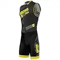 FDX Sublimation - Combinaison de triathlon rembourrée pour homme (cyclisme, course à pied, natation), jaune, x-large