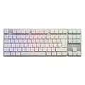 Sharkoon PureWriter RGB TKL Mechanische Low Profile-Tastatur (RGB Beleuchtung, rote Schalter, Flache Tasten, Tenkeyless, Beleuchtungseffekte, abnehmbarem USB Kabel) weiß