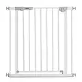 Hauck Türschutzgitter / Treppenschutzgitter für Kinder Autoclose N Stop 2 Safety Gate / selbtstschließend / ohne Bohren / 75 - 80 cm breit / erweiterbar mit separater Verlängerung / Metall Gitter weiß