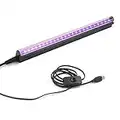 UV LED Black Light Bar: 10W 1ft USB Portable Blacklight Lamp Purple Color UV Light for Glow in The Dark for Body Paint Blacklight Parties Stain Detector Halloween 1 Pack