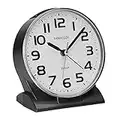 FAMICOZY 4.5" No Ticking Analog Alarm Clock,Silent Readable for Seniors,Easy to Set,Gradual Rise Alarm,Big Numbers,On/Off Switch on Side,Gentle Wake,Snooze Soft Backlight,Battery Operated,Black