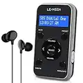 LEMEGA PR1 Pocket DAB/DAB+ Digital Radio,FM Digital Radio,Sports Design Portable Radio with Earphone,Personal DAB Radio,Rechargeable battery,20 Stations Presets,Clock,LCD Display.Black/Silver