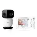 Panasonic Baby Monitor with Camera and Audio, 3.5” Color Video, Extra Long Range, Secure Connection, 2-Way Talk, Soothing Sounds, Remote Pan, Tilt, Zoom - 1 Camera - KX-HN4101W (White)