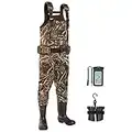 TideWe Chest Waders, Hunting Waders for Men Realtree MAX5 Camo with 600G Insulation, Waterproof Cleated Neoprene Bootfoot Wader, Insulated Hunting & Fishing Waders (Size 9)