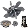 Comedero Perros Lento,Comedero Antivoracidad Perro Slow Feeder Dog Bowl Accesorios Platos para Perros para Ralentizar la Comida,Tamaño Recortable, Fijado por 36 Ventosas Pequeñas (Gris)