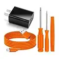 Fast Wall Charger Charging Cable Cord & Replacement Ring Doorbell Screwdriver Fit for Ring Video Doorbell (Released in 2020) 2/3/3 Plus/ 4, Peephole Cam, Doorbell Pro, Camera Battery Charger (Orange)