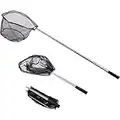 RESTCLOUD Fishing Landing Net with Telescoping Pole, Strong Stainless Handle Full Extended to 48 Inches