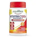 Equilibra Integratori Alimentari, Vitamina C 500 mg, Integratore per la Normale Funzione del Sistema Immunitario, Riduce Stanchezza e Affaticamento, Aroma Arancia, 60 Compresse Masticabili