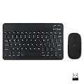 YOTOPT Rechargeable Bluetooth Keyboard and Mouse Combo Set for Apple iPhone iPad Samsung Tablet Cell Phone iOS Android Windows Laptop Tablet - Black