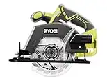 RYOBI 18 V ONE+ Akku-Handkreissäge R18CSP-0 (Sägeblatt-Ø 150 mm, Schnitttiefe 90°/45° 45/32 mm, werkzeuglose Tiefeneinstellung, inkl. Parallelanschlag, o, Akku & Ladegerät im Karton)