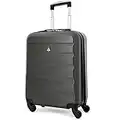 Aerolite 55x40x20 Ryanair Maximum Allowance 40L Lightweight Hard Shell Carry On Hand Cabin Luggage Suitcase with 4 Wheels - Also Approved for easyJet, British Airways, Jet2 and More (Charcoal)