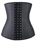 YIANNA Waist Trainer Damen Korsett Schwarz Taillenformer Latex Corsage Bauchweg Korsage Taillenmieder Shapewear Trimmer Underbust Corset,1210 Size L