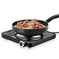 CUKOR Hot Plate, 1500W Portable Electric Stove, Single Electirc Cooktop,Portable Burner for Cooking, Cooktop for Dorm Office Home Camp, Compatible With All Cookware