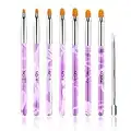 7 pcs (14cm) Nail Art Brush Set,Nail Tips Acrylic UV Gel False Nails Painting Pen DIY Nails Design